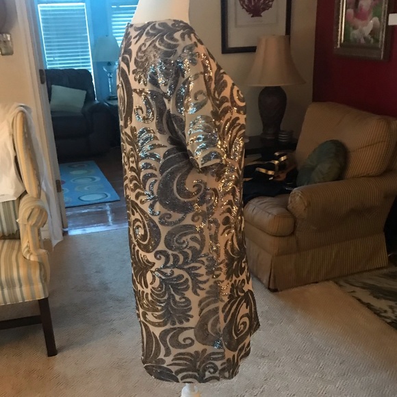 Ivory & Silver Shift Dress - Picture 10 of 15